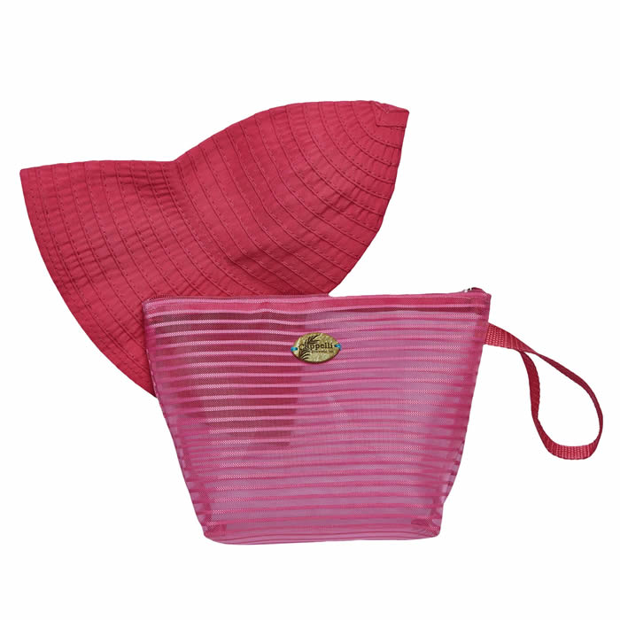 Cappelli Pack a Hat & Mesh Tote - Hot Pink Cappelli Pack a Hat & Mesh Tote - Hot Pink