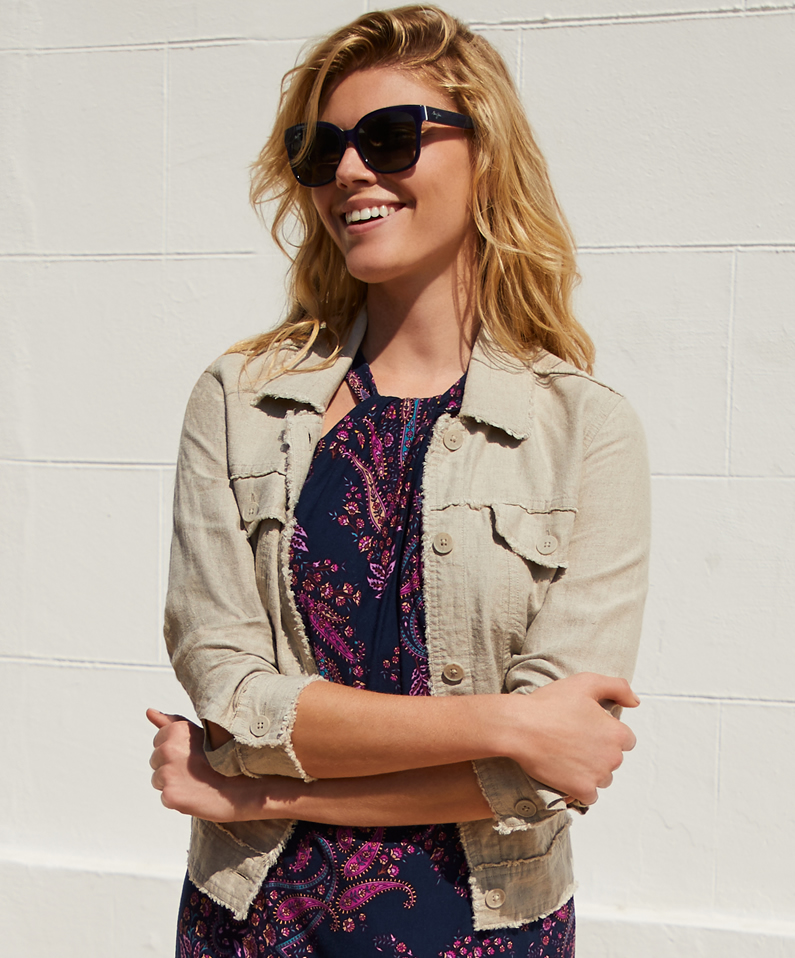 Tommy Bahama Two Palms Raw Edge Jacket - Natural Tommy Bahama Two Palms Raw Edge Jacket - Natural